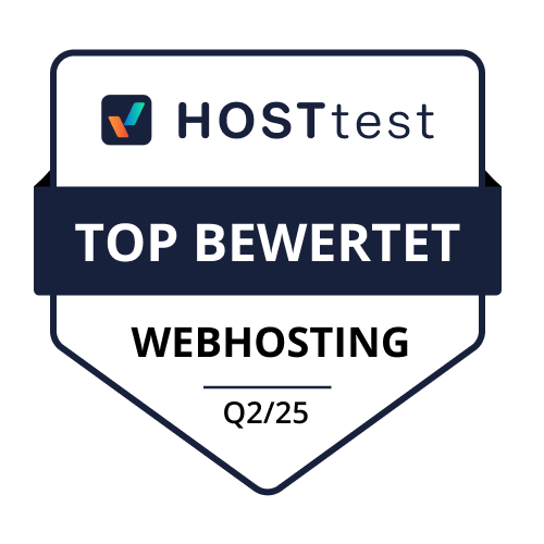 Auszeichnung TOP 10 Webhosting bei HOSTtest