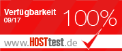 100% Verfügbarkeit Hosting Web  2017/09